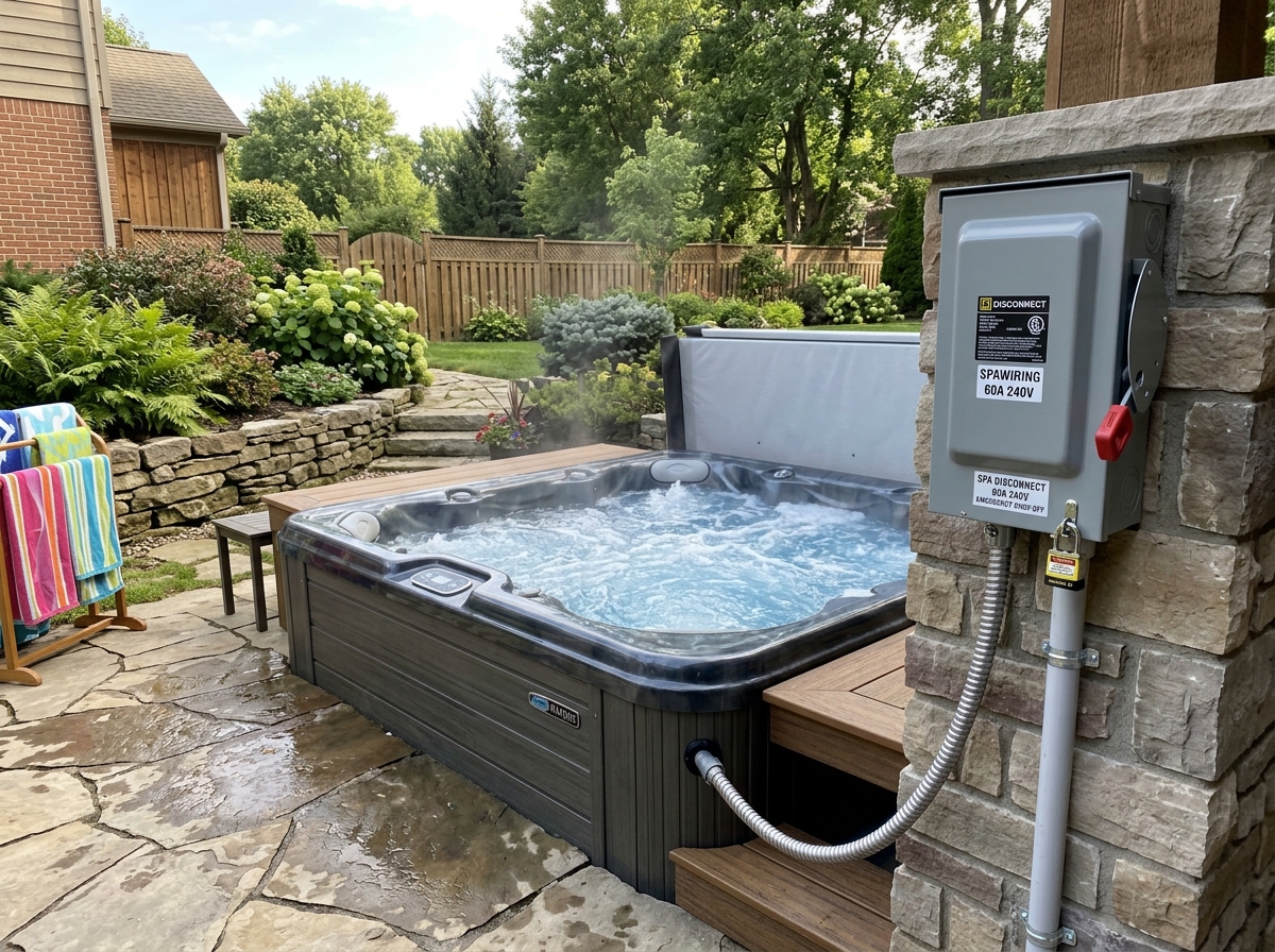 Outdoor GFCI electrical disconnect box for hot tub in Ajax by VGN Electrical